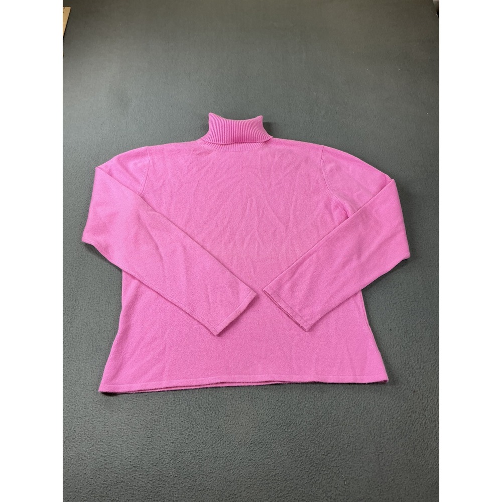 Piazza Pitti Turtleneck Sweater Women M Pink Cashmere Long Sleeve Ribbed Knit
